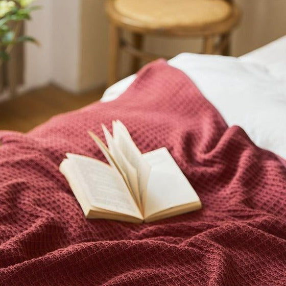 Brick Red Waffle Throw