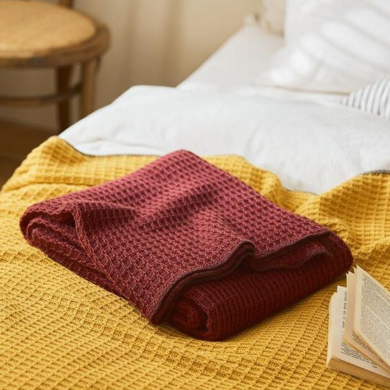 Brick Red Waffle Throw