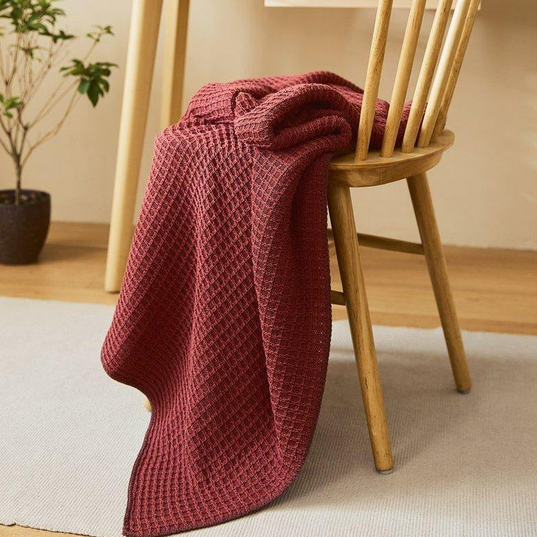Brick Red Waffle Throw