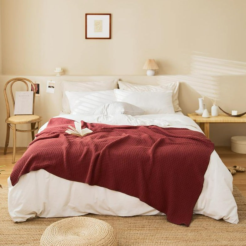 Brick Red Waffle Throw