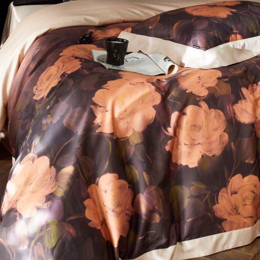 Burnt Orange Floral Bedding Set