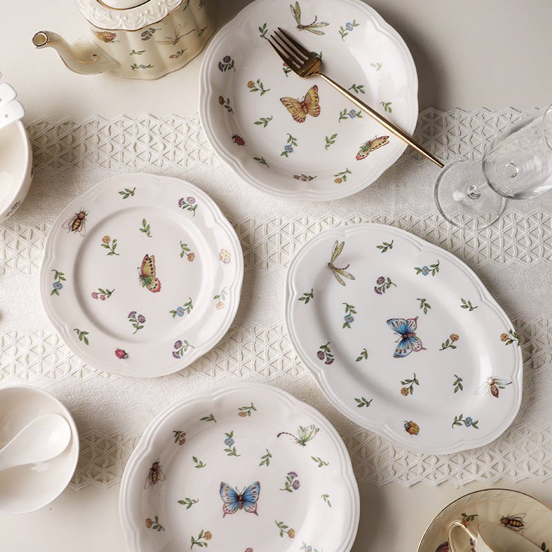 Vintage Butterfly Dining Plate & Soup Bowl - FINAL SALE