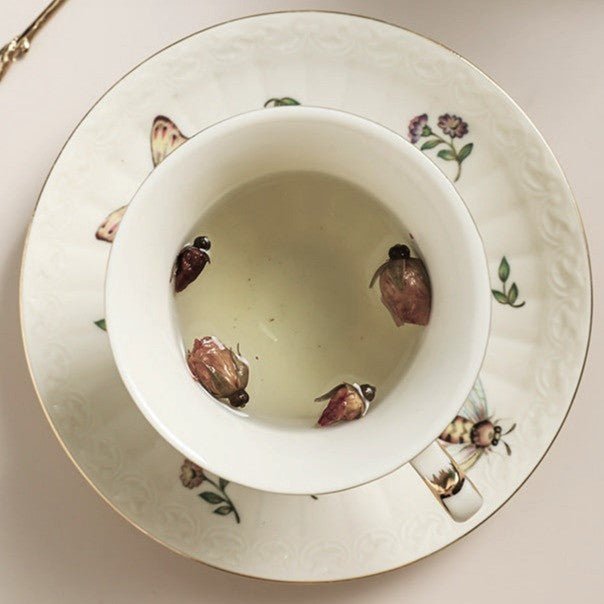 Vintage Butterfly Tea Cup & Pot