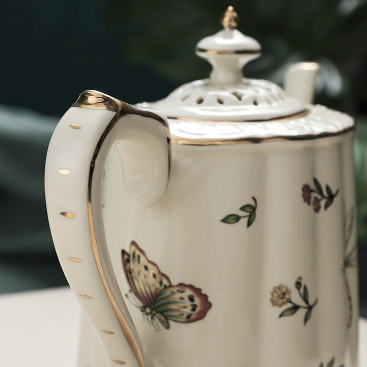 Vintage Butterfly Tea Cup & Pot
