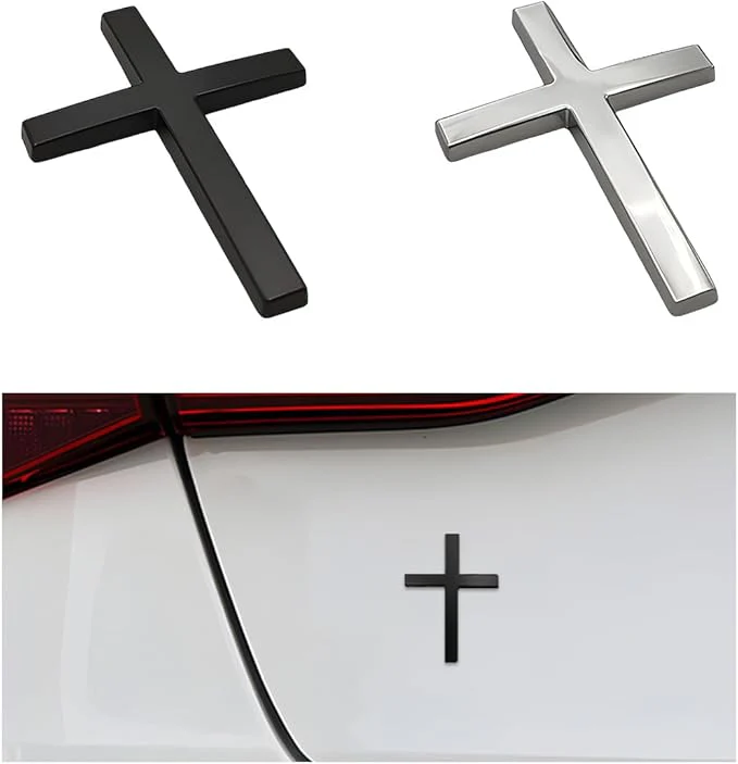 3D Metal Cross Car Sticker