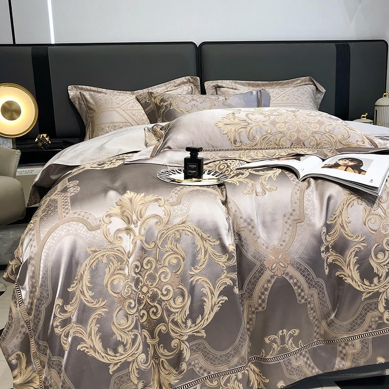Serenity Luxury Jacquard Egyptian Cotton Satin Bedding Set