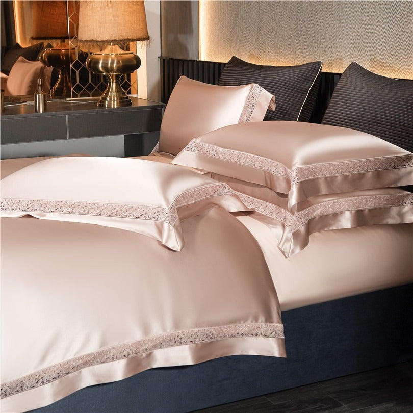 Willa Rose Gold Modern Egyptian Cotton Satin Bedding Set