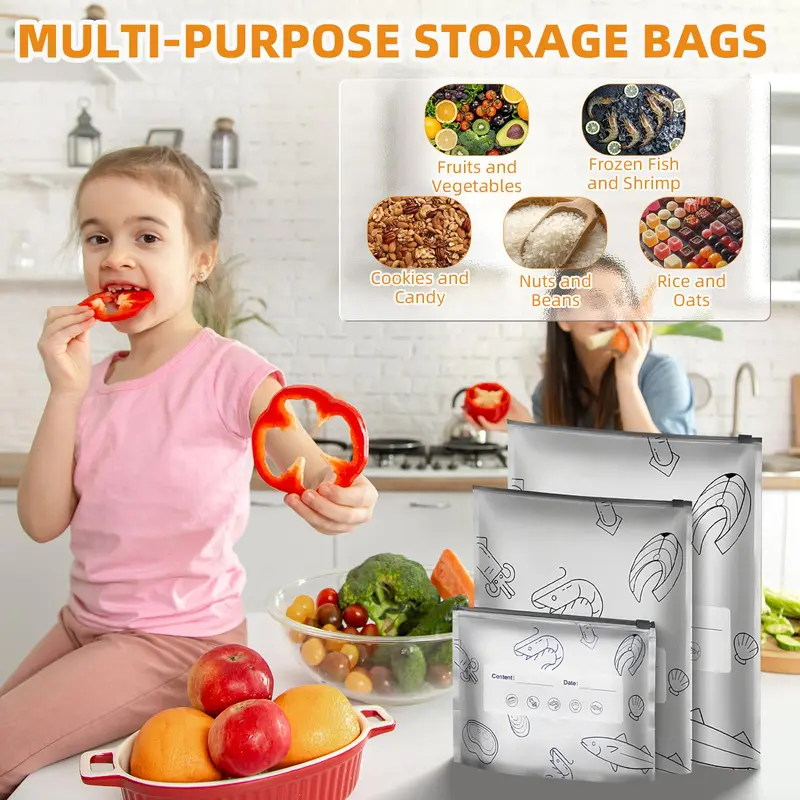 Stand Up Foil Sealable Bags with Label and Zip Lock for Vegetable Fruit Meat