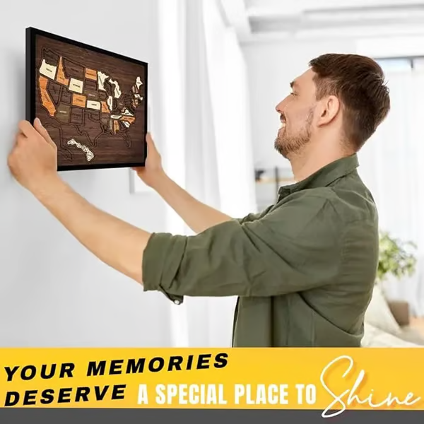Wooden USA Travel Map Puzzle🧩A Stylish Way to Track Your Journey & Memories