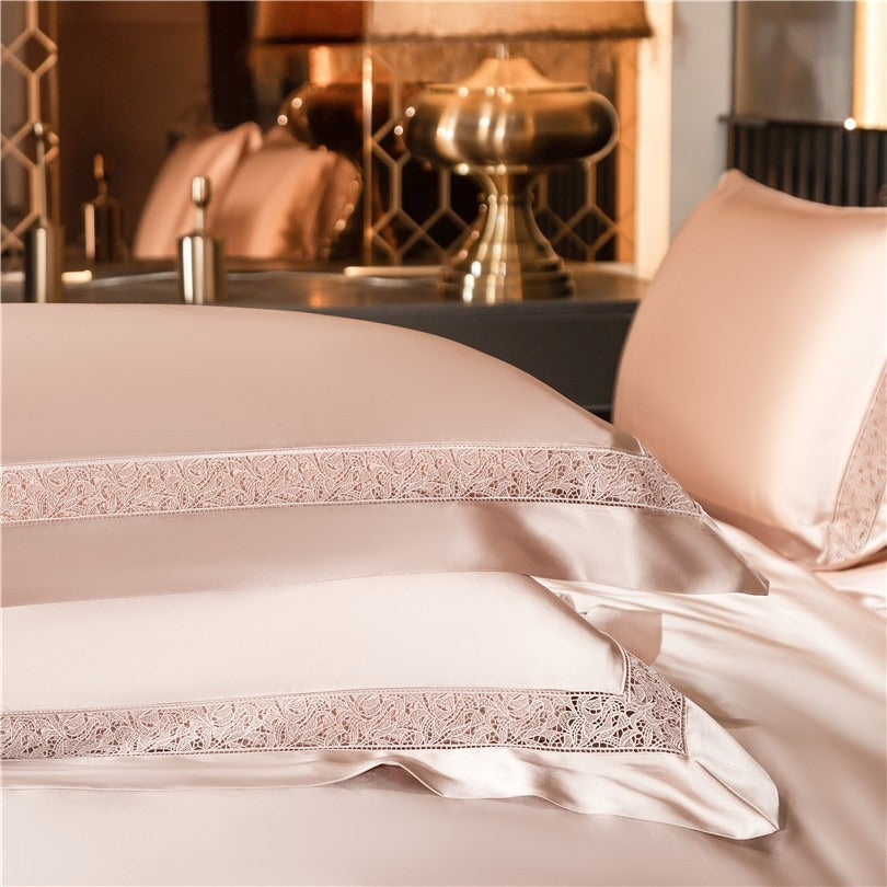 Willa Rose Gold Modern Egyptian Cotton Satin Bedding Set