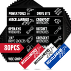 80-Piece Magnetic Toolbox Labels Kit