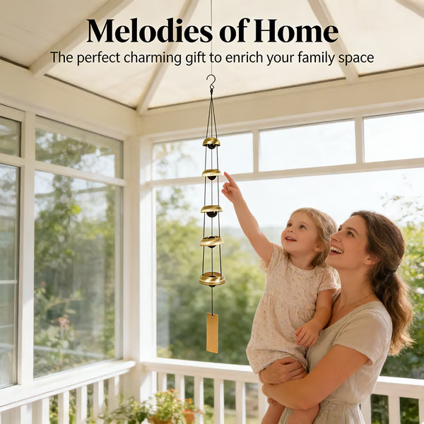 🔔 Quintet Brass Wind Chimes (35-inch)
