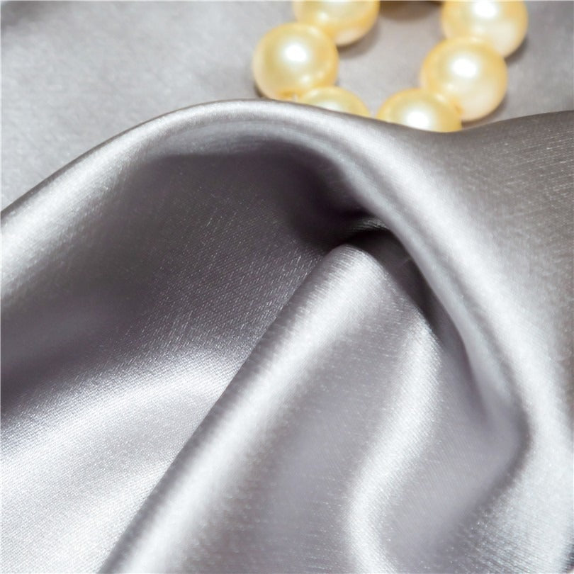 Willa Silver Modern Egyptian Cotton Satin Bedding Set
