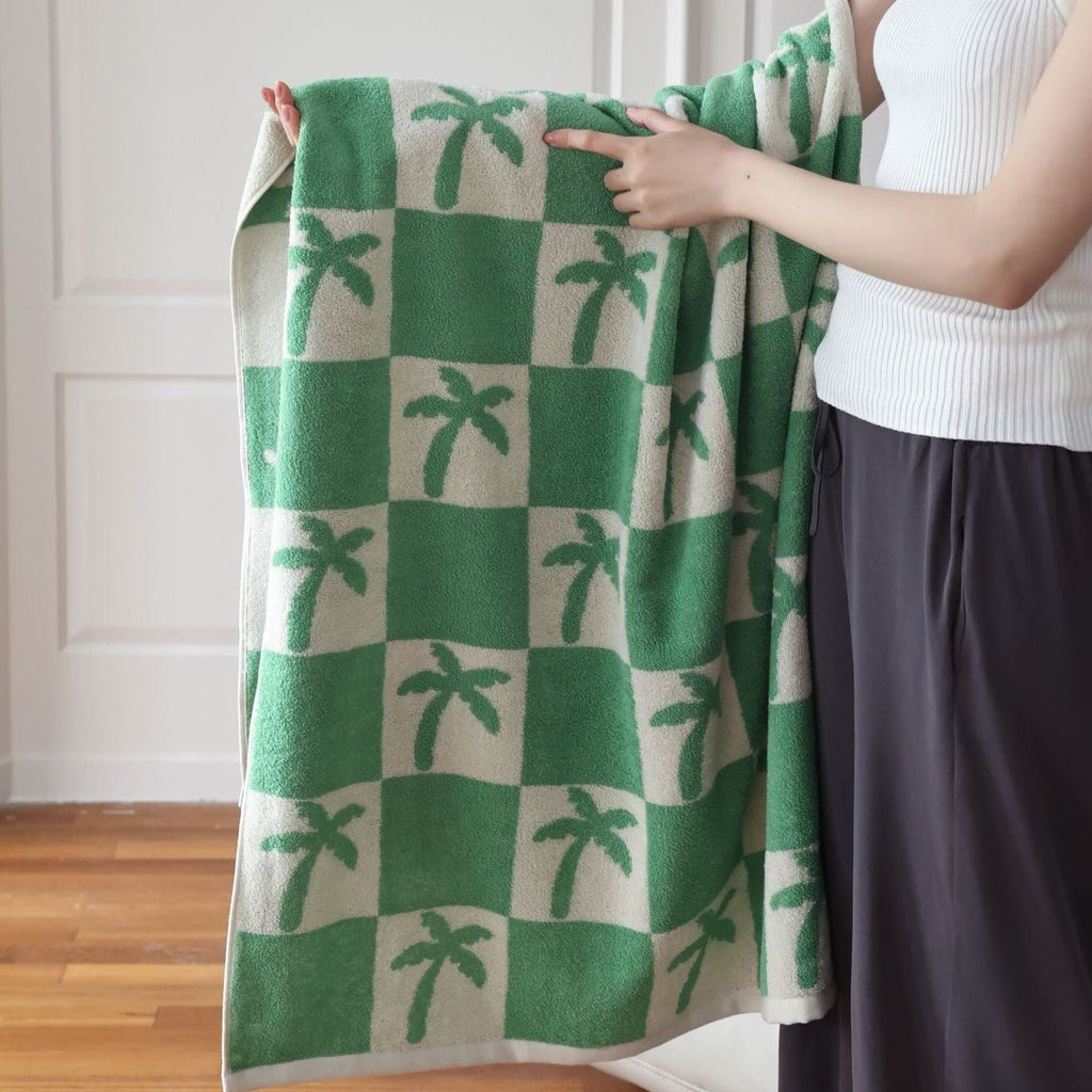 Cactus and Palm Check Towel - FINAL SALE