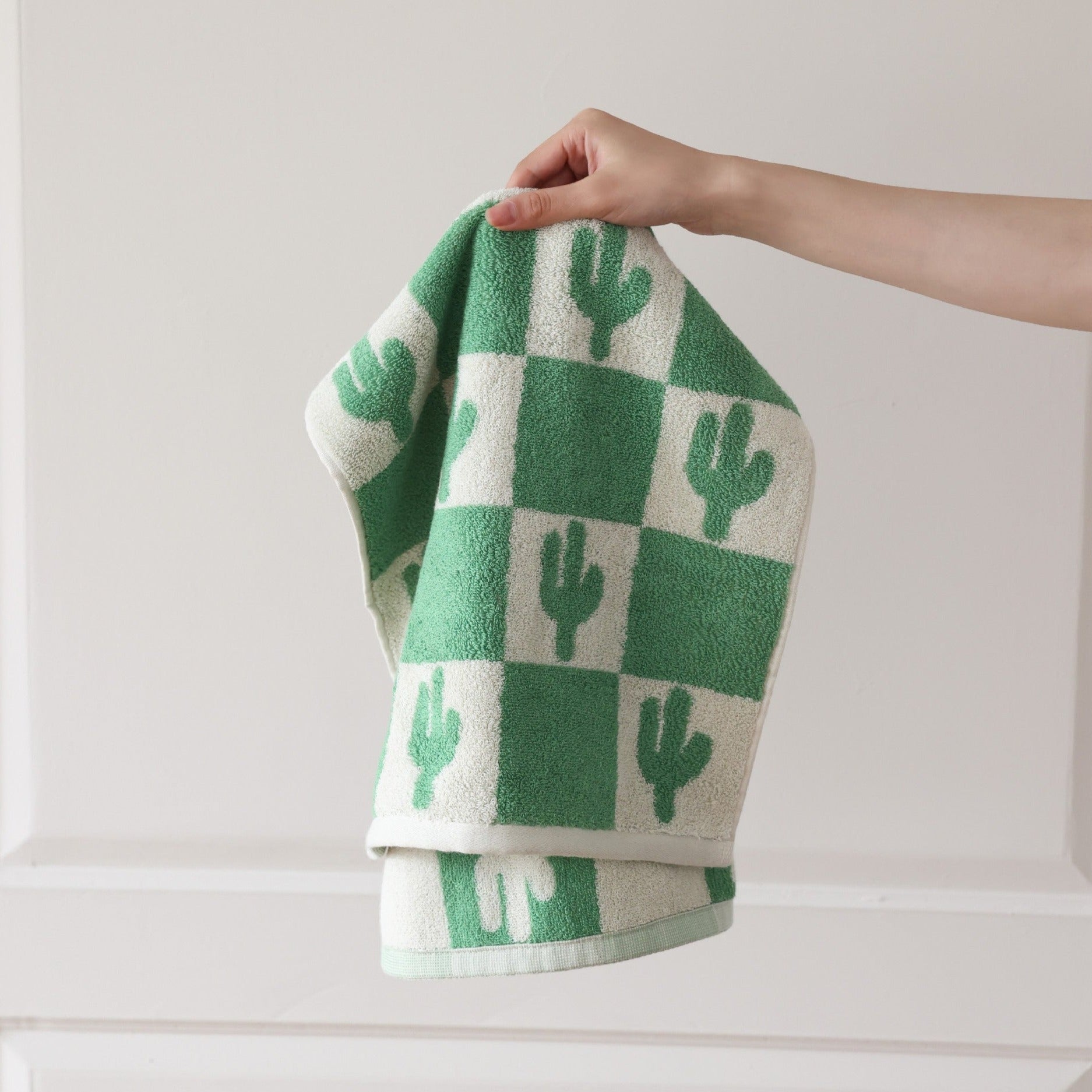 Cactus and Palm Check Towel - FINAL SALE