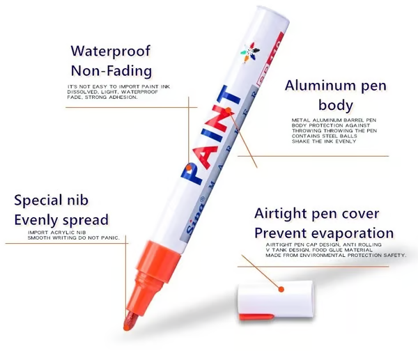 12 Color Waterproof Tire Paint Pen (12PCS)