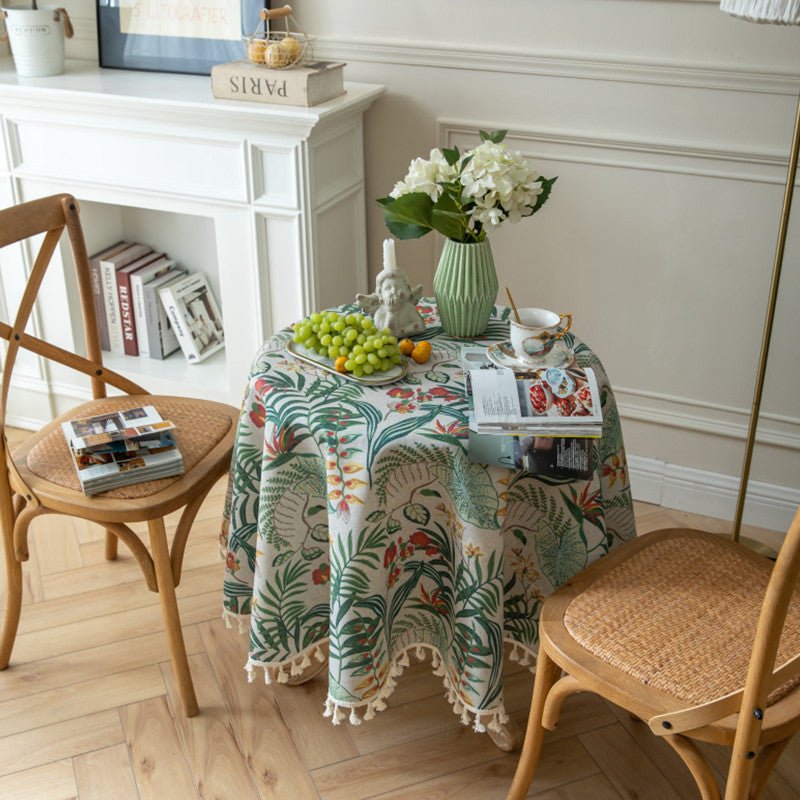 Carousel Floral Tassel Table Cloth