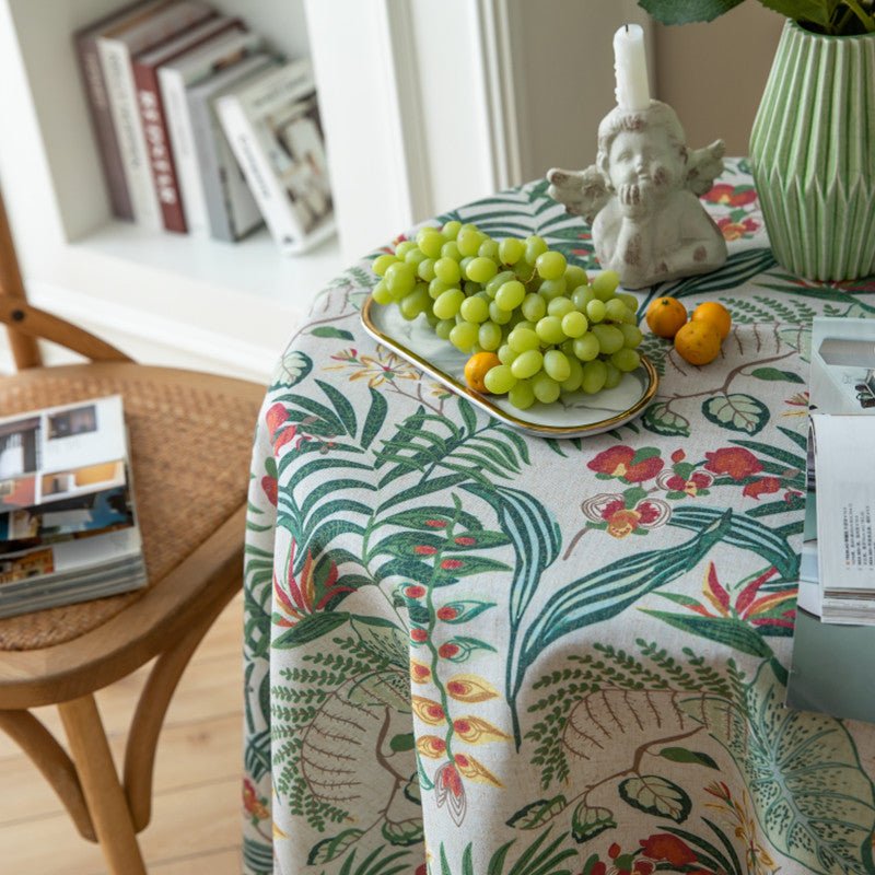 Carousel Floral Tassel Table Cloth