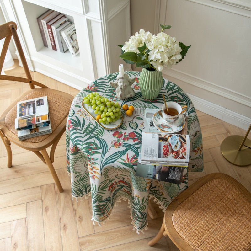 Carousel Floral Tassel Table Cloth