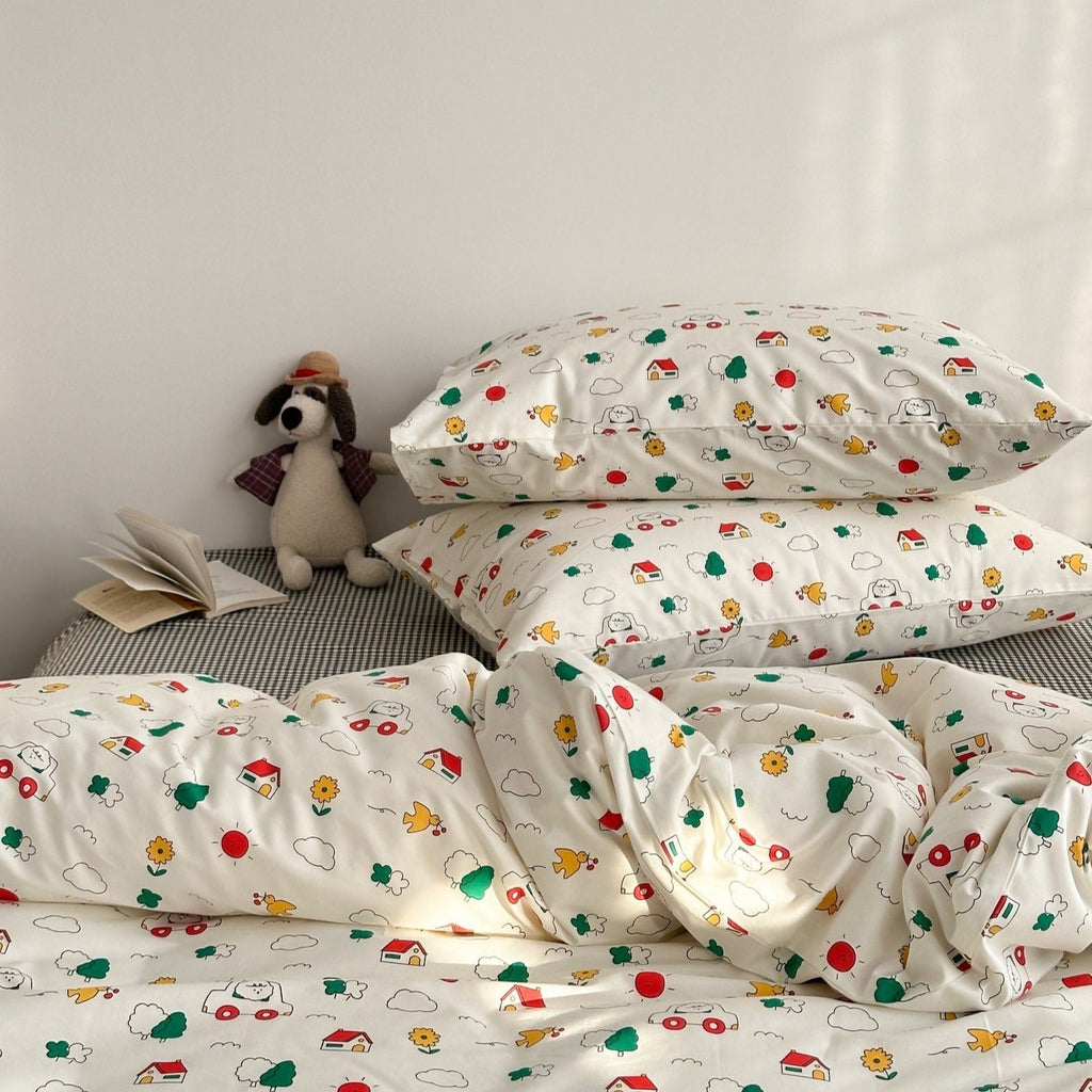 Cartoon Road Trip Bedding Set