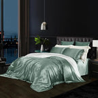 Eloise Pistachio Green Luxury Pure Mulberry Silk Bedding Set