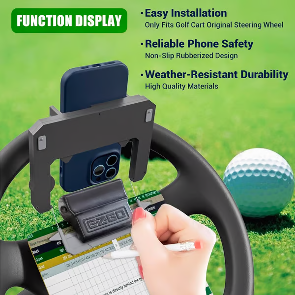 🌟⛳ Golf cart steering wheel phone holder