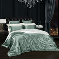 Eloise Pistachio Green Luxury Pure Mulberry Silk Bedding Set