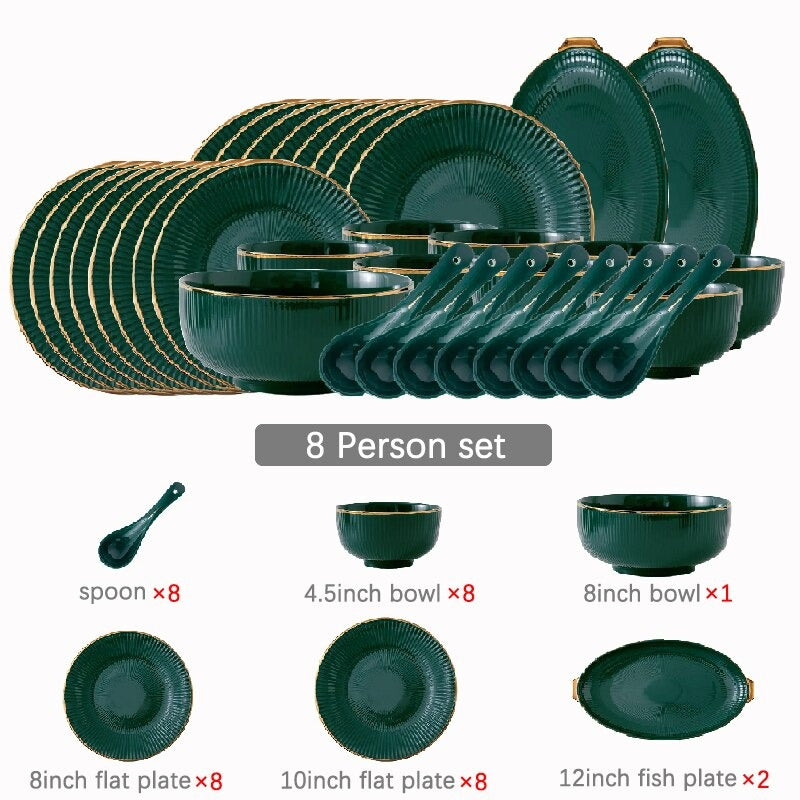 Ocula Green Luxury Dinnerware Set