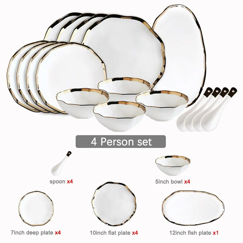 Nora Black White Luxury Dinnerware Set