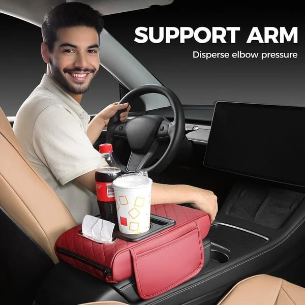 🎅2025 Christmas Hot Sale - Multifunctional PU Leather Car Armrest Box Mat