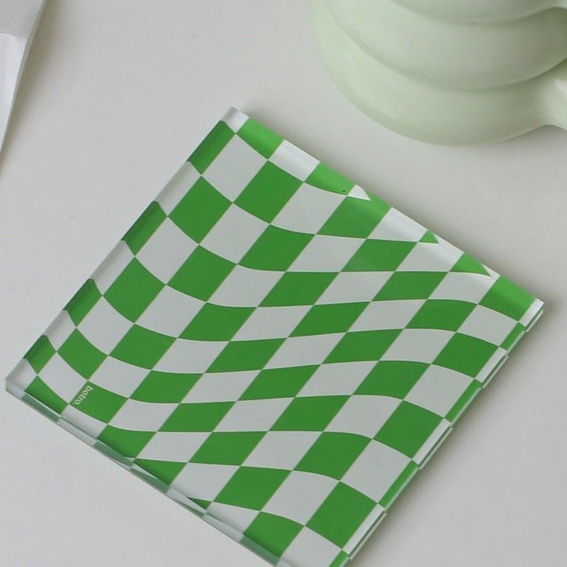 Checkerboard Fun Acrylic Coaster