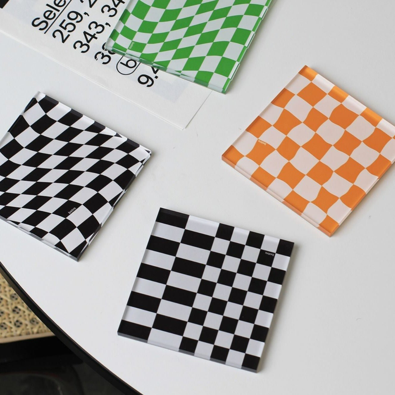Checkerboard Fun Acrylic Coaster