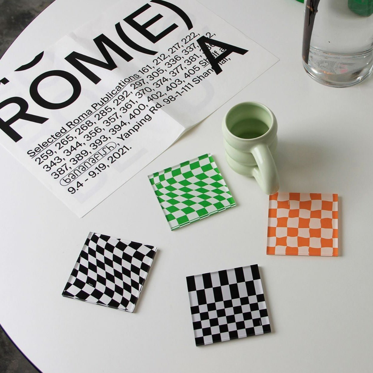 Checkerboard Fun Acrylic Coaster