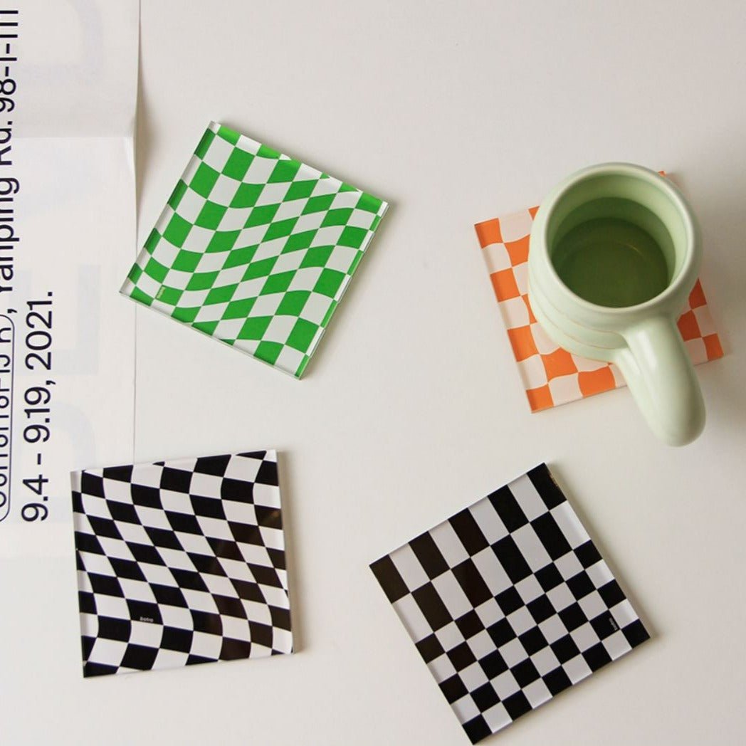 Checkerboard Fun Acrylic Coaster