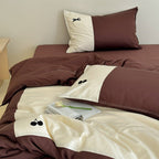 Cherry-Ribbon Print Bedding Set