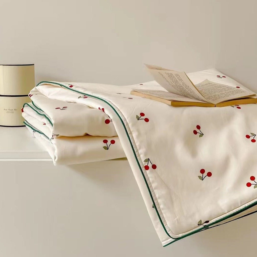 Cherry Summer Quilted Blanket
