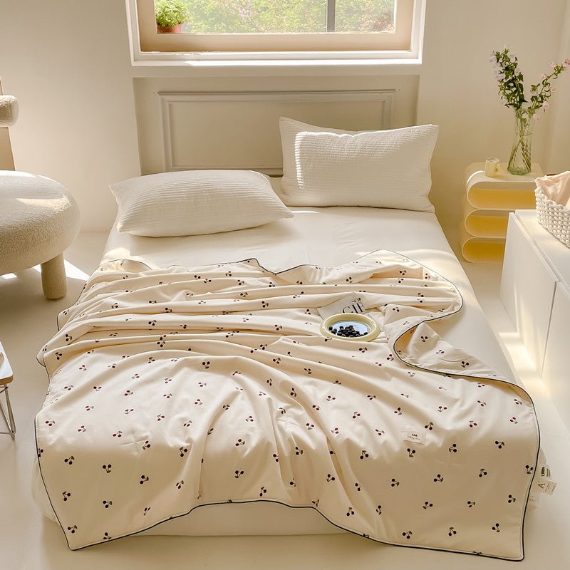 Cherry Summer Quilted Blanket