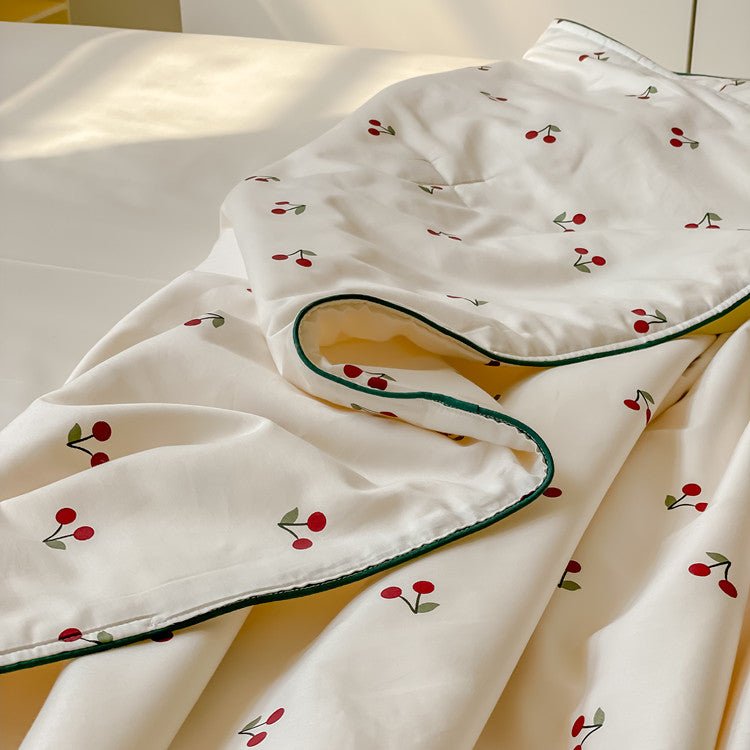 Cherry Summer Quilted Blanket