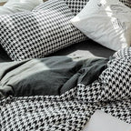 Classic Houndstooth Bedding Quilt Cover Set