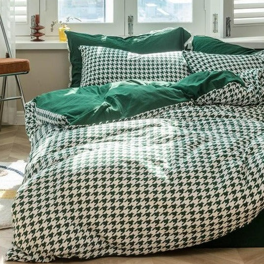 Classic Houndstooth Bedding Quilt Cover Set