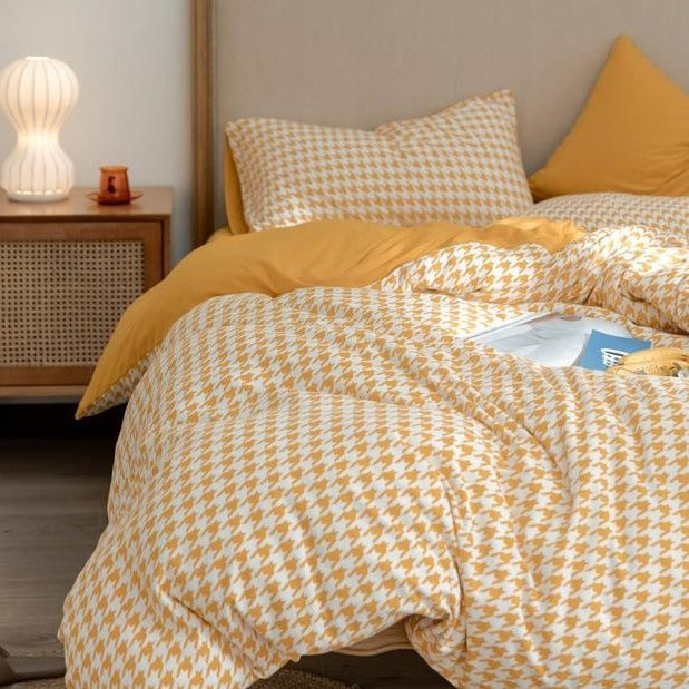 Classic Houndstooth Bedding Quilt Cover Set