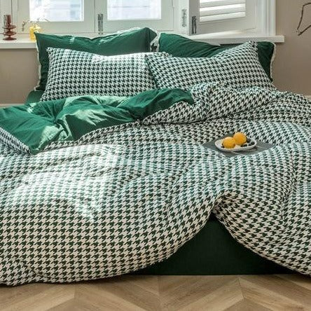 Classic Houndstooth Bedding Quilt Cover Set