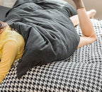 Classic Houndstooth Bedding Quilt Cover Set