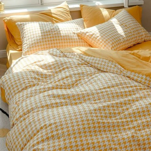 Classic Houndstooth Bedding Quilt Cover Set