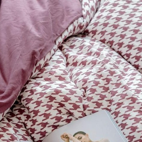 Classic Houndstooth Bedding Quilt Cover Set