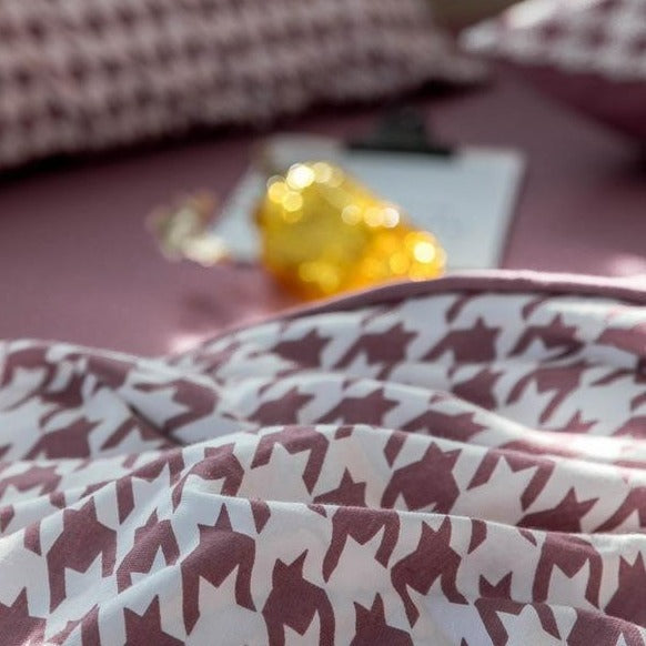 Classic Houndstooth Bedding Quilt Cover Set