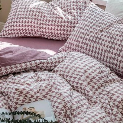 Classic Houndstooth Bedding Quilt Cover Set