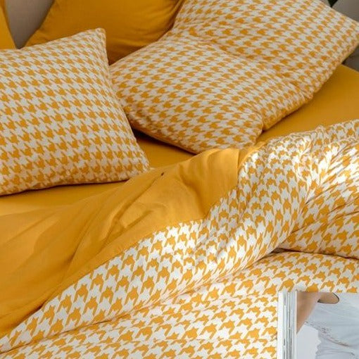 Classic Houndstooth Bedding Quilt Cover Set