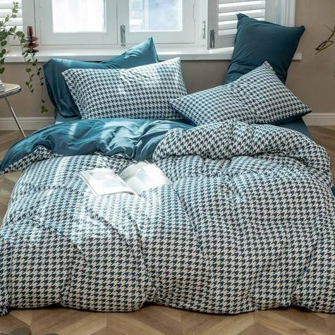 Classic Houndstooth Bedding Quilt Cover Set