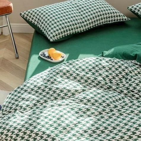 Classic Houndstooth Bedding Quilt Cover Set - FINAL SALE